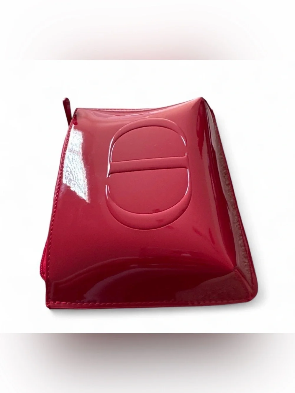 Dior Beauty✨❤️🤍⭐️GWP Red Patent Embossed CD Zip Cosmetic Pouch